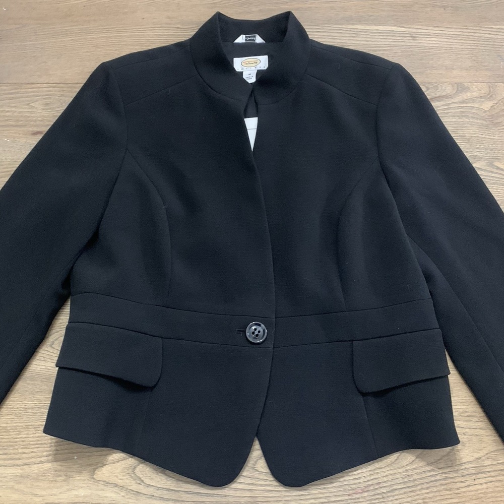 Talbots Petites Black One Button Career Blazer Jacket Stretch Size 16P NWT - Picture 3 of 9